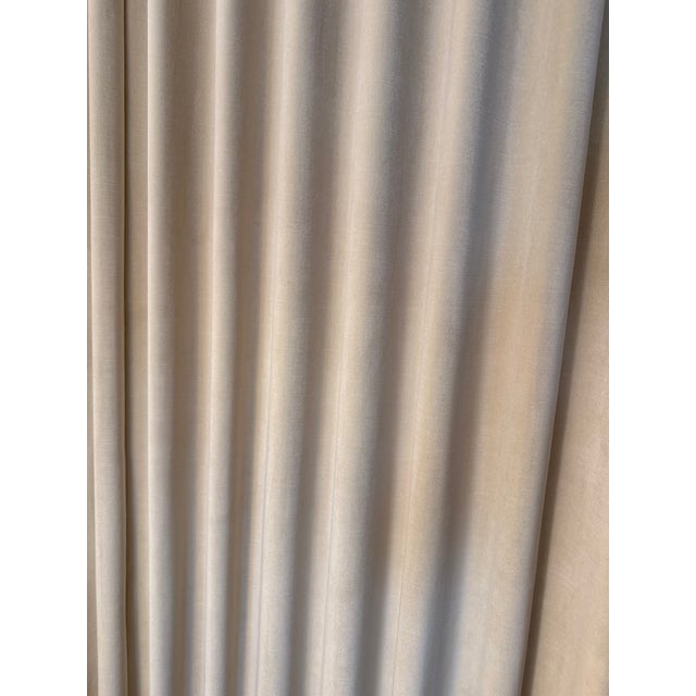 Textile The Shade Store Ripple Fold Velvet Drapery Panel - "Velvet Cream", Blackout Lined - 110"w X 94"h For Sale - Image 7 of 8
