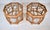 Vintage Brighton Pavilion inspired octagonal side tables with new custom glass inserts, showcasing Chinese Chippendale...