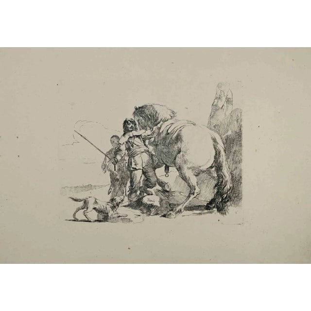 The knight and his horse is an etching realized by Giambattista Tiepolo, in 1785. Sheet 23 x 30 cm. Good impressions on...