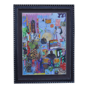 1990s Framed Jazz Musician Painting by Pashyanti Carole Hand