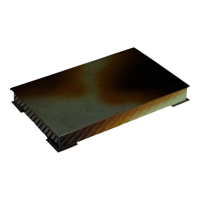 1950s Swedish Box in Bronze and Wood, Attributed to Ystad Metal For Sale