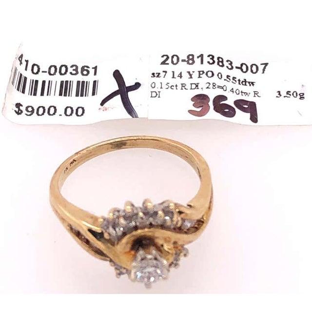 Metal 14 Karat Yellow Gold Engagement Ring 0.55 Total Diamond Weight For Sale - Image 7 of 10