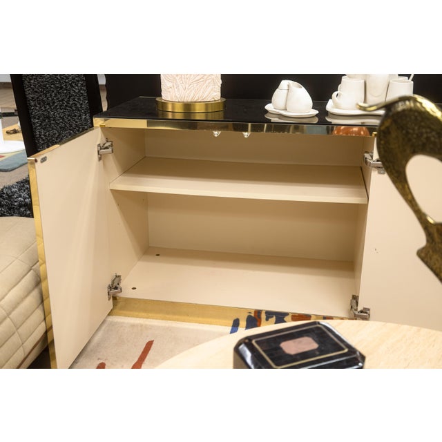 Late 20th Century Vintage Ello Brass & Beveled Mirror 4 Door Hollywood Regency Credenza Sideboard For Sale - Image 5 of 8