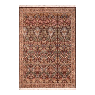 Art Nouveau Imran Pak-Persian Brown/Gold Wool Rug - 8'2'' X 10'2'' For Sale