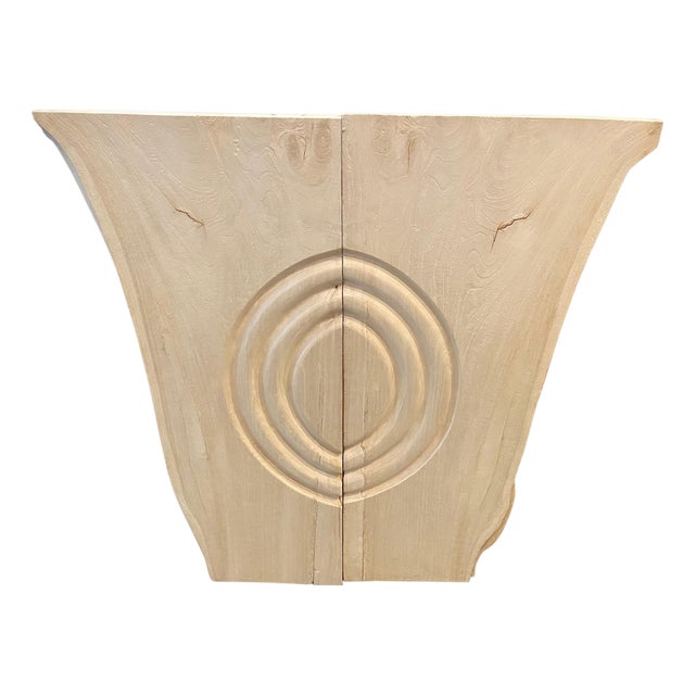 Andrianna Shamaris Bleached Teak Wood Minimalist Panel For Sale