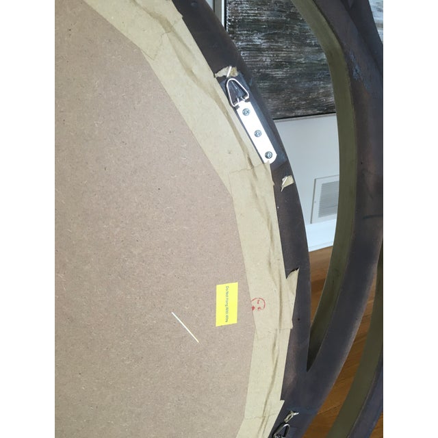 Black Classic Black/Gold Leaf Openwork Framed 48” Round Wall Mirror For Sale - Image 8 of 9