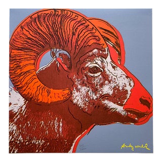 Andy Warhol Vintage 1986 Limited Edition Endangered Species Large Fine Art Lithograph Print " Bighorn Ram " 1983 For Sale
