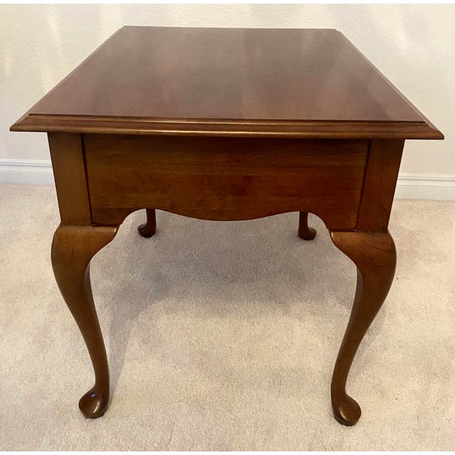Ethan Allen Ethan Allen Georgian Court Cherry Rectangular End Table Late 20th Century Excellent Condition For Sale - Image 4 of 11