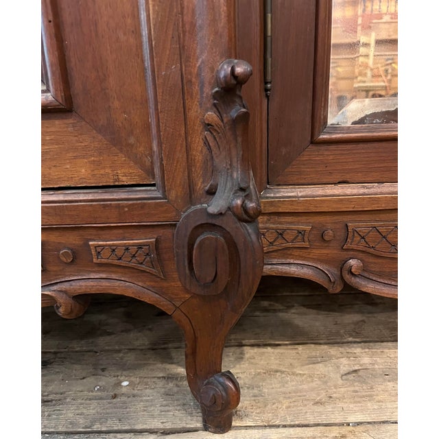Antique French Walnut Three Door Armoire For Sale - Image 10 of 17