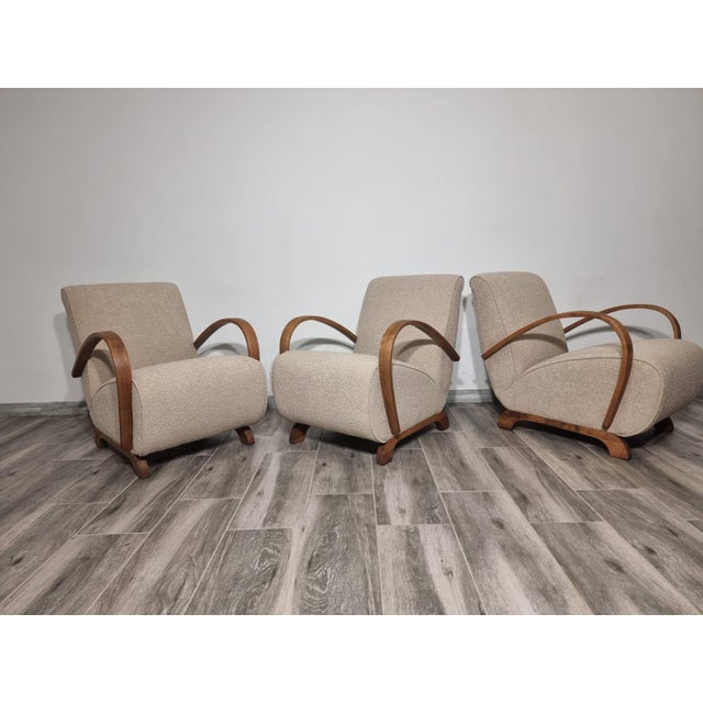 Lounge Chairs by Jindrich Halabala, 1940s, Set of 3 For Sale - Image 6 of 18