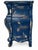 2010s Hand-Painted Royal Blue Pulaski Bombé Chest—Distressed French Provincial Dresser For Sale - Image 5 of 15