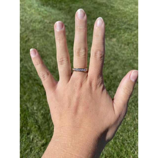 Metal 1ctw Diamond Channel Set Band, 14k Yellow Gold, Ring Size 7 For Sale - Image 7 of 7