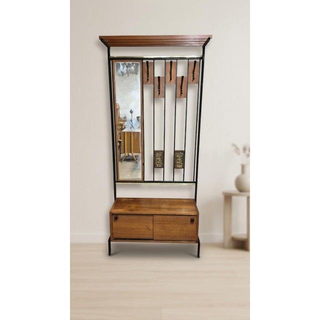 Mid-Century Modern Hallway Coat Rack with Mirror by Alfred Hendrickx for Belform, Belgium, 1940s For Sale - Image 14 of 18