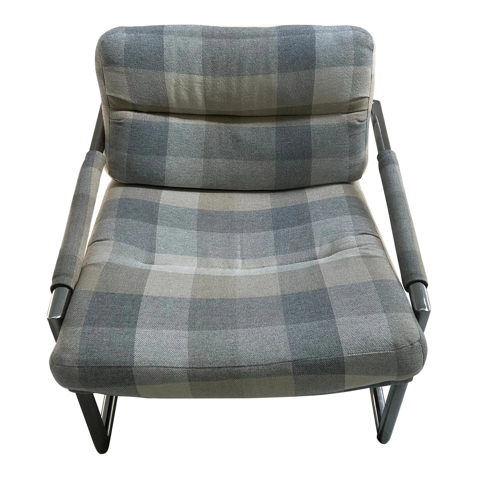 Modern Retro Printed Fabric Cushioned Club Chair