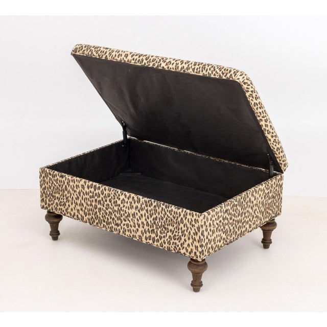 George Smith George Smith Style Leopard Print Ottoman For Sale - Image 4 of 8