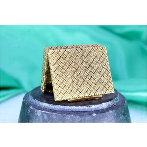 Metal Gold Pill Box with Recessed Reliefs For Sale - Image 7 of 7