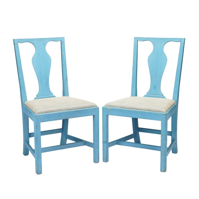 American Pair of Painted Academic Revival Slip Seat Side Chairs, 1940 For Sale - Image 3 of 14