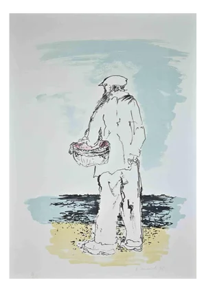 Giovanni Omiccioli, The Fisherman, 1975, Lithograph
