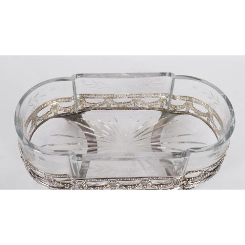 Antique French Silver Plated Louis Revival Cut Crystal Centrepieces, 1860, Set of 2 For Sale - Image 14 of 18