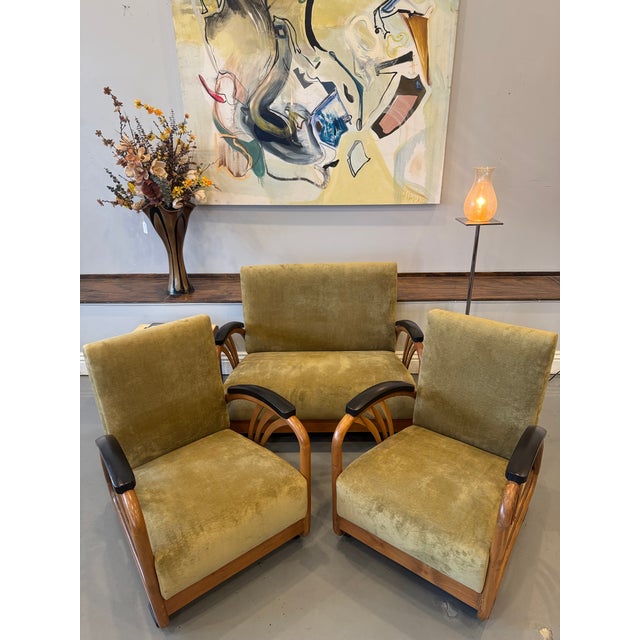 1930s Art Deco Loveseat & Pair of Chairs For Sale - Image 18 of 18