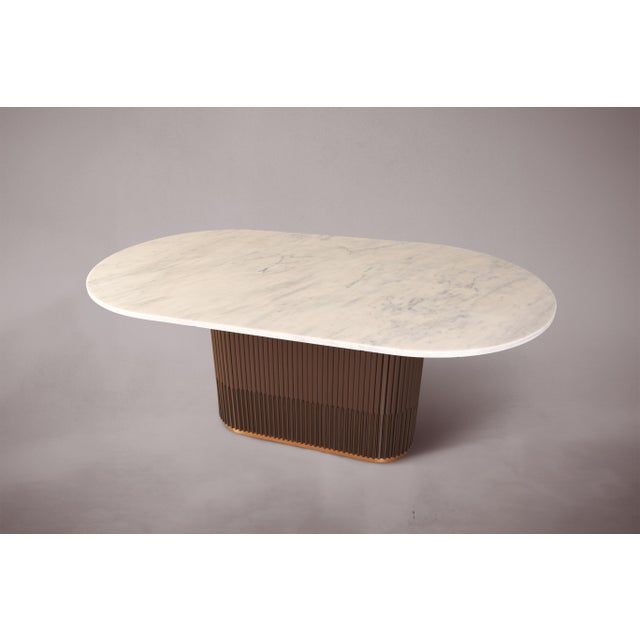 Modern Artisan Marble Dining Table 72" For Sale - Image 3 of 6