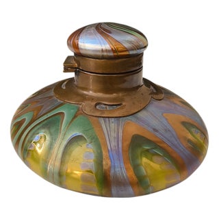 Antique Widow Inkwell from Loetz, 1900 For Sale