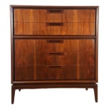 Elegant Restored Original Mid Century Modern Tall Dresser Highboy United Furnituire For Sale
