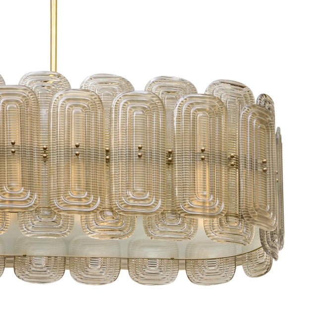 Venetian Glass Chandelier, Murano, Italy, Smoked Glass and Brass For Sale In Austin - Image 6 of 9