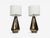 2010s Contemporary Modern Table Lamps, Distressed Bronze Glass Finish, Lucite, Usa - a Pair For Sale - Image 5 of 10