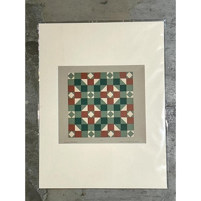 Vintage Geometric Tile Pattern Serigraph For Sale - Image 10 of 12