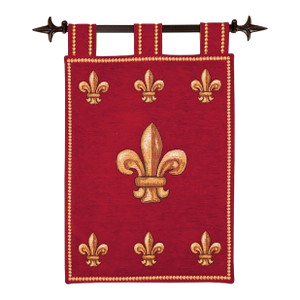 Grand Fleur De Lys Loom Woven Tapestry - 70 X 46 Cm (2'4" X 1'6") - Requires Rod Size 1