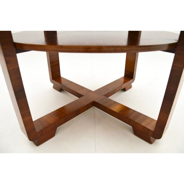 Wood Large Art Deco Coffee Table in Figured Walnut, 1930 For Sale - Image 7 of 8