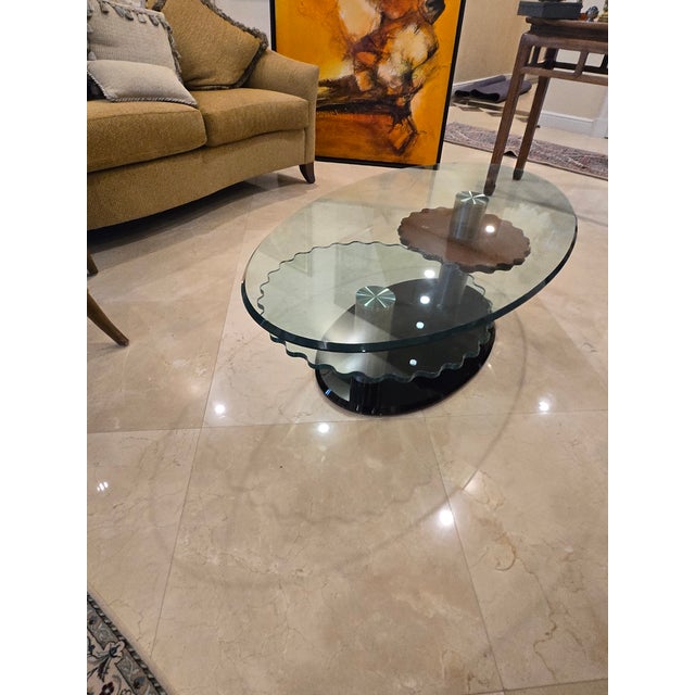 Late 20th Century Attributed to Roche Bobpois Cog Wheel Coffee Table Unsigned For Sale In Miami - Image 6 of 11