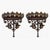 Brown Art Nouveau Italian Lacquered Wrought Iron Corner Shelves, 1910s, Set of 2 For Sale - Image 8 of 8