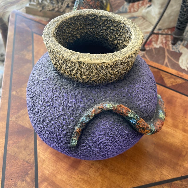 Ceramic Vintage Mexican Pottery Iguana Lizard Figural Vase For Sale - Image 7 of 9