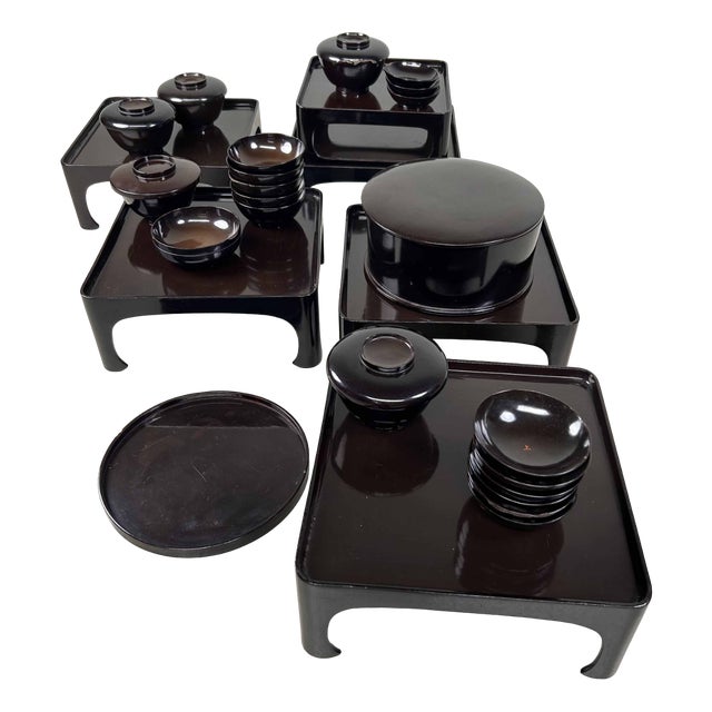 Antique Japanese Ceremonial Set of Traditional Lacquerware, 1870, Set of 33 For Sale