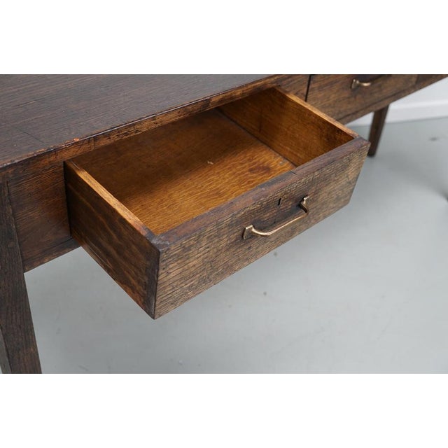 Vintage English Rustic Farmhouse Oak Side Table, 1930s For Sale - Image 12 of 16