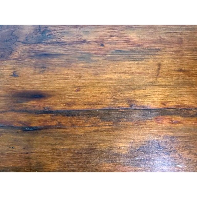 Rustic Trestle Dining Table With Handcrafted Plank Top, Mid-20th Century For Sale - Image 9 of 9