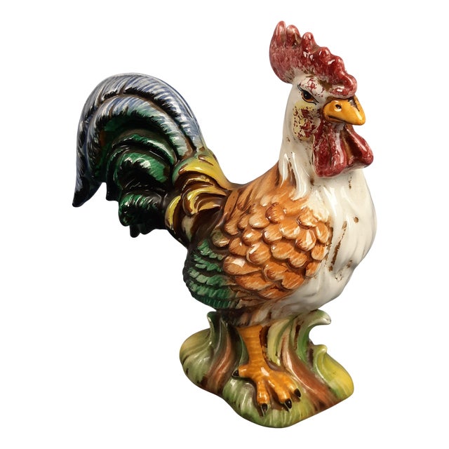 Multicolored Ceramic Rooster, Italy, 1970s For Sale