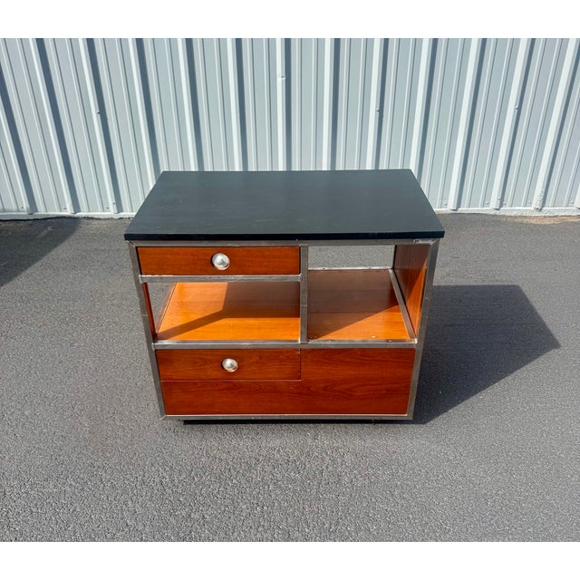 Mid-Century Modern Vintage Mid-Century Medical Cabinet on Wheels by Raymond Loewy for Hill-Rom For Sale - Image 3 of 10