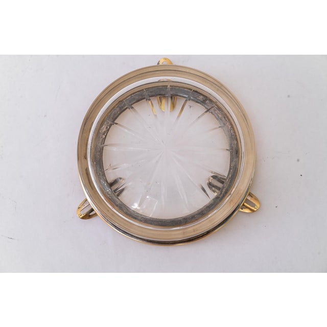 Art Deco Ashtray Brass and Cut Glass, 1920s For Sale - Image 12 of 14