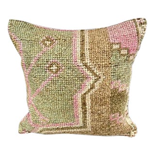 20 x 20 Rug Pillow Opulent Sunset Turkish Pillow Cushion Cover For Sale