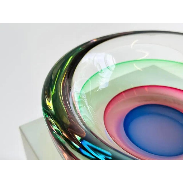 Mid-Century Italian Sommerso Murano Glass Bowl by Luigi Onesto, 1960 For Sale - Image 6 of 12