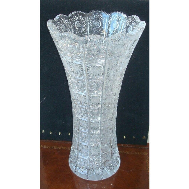 Valaska Bela Slovakia Hand Cut Crystal Vase Chairish