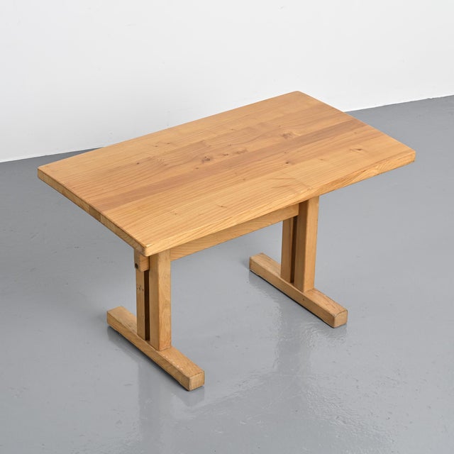 Elm Dining Table by Charlotte Perriand for Les Arcs, France, 1970s For Sale - Image 6 of 14