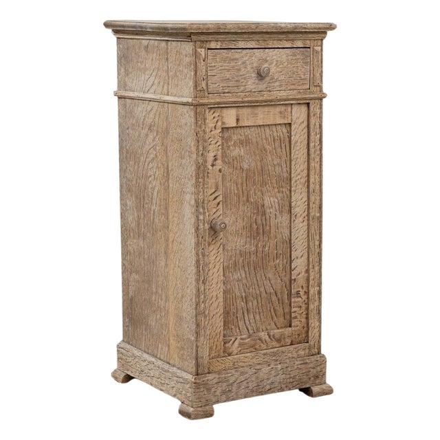 1900s French Oak Bedside Table With Drawer For Sale