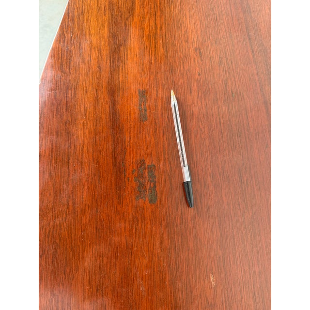 Vintage Georgian Style Mahogany Serpentine Chest of Drawers With Writing Brush Slide For Sale - Image 10 of 12