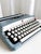 Mid-Century Modern Vintage Typewriter in Light Blue from Brother De Luxe, 1960s For Sale - Image 3 of 18