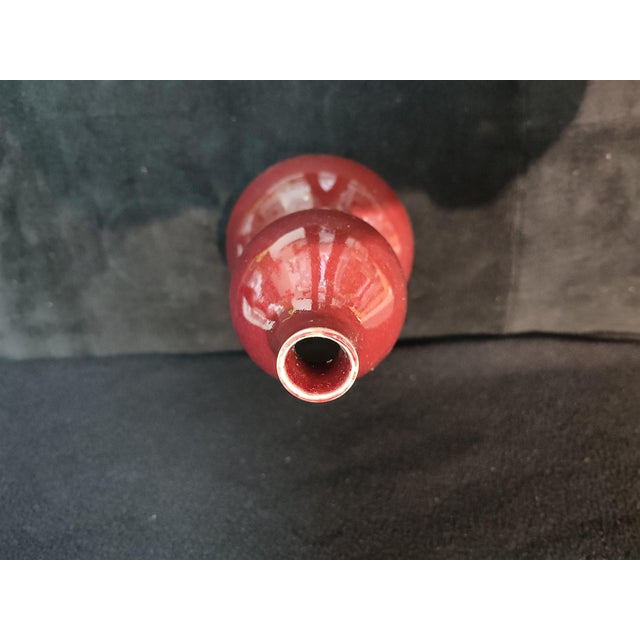 Early 20th Century Chinese Ceramic Vase,Red GlazePorcelain Gourd Vase For Sale - Image 5 of 11