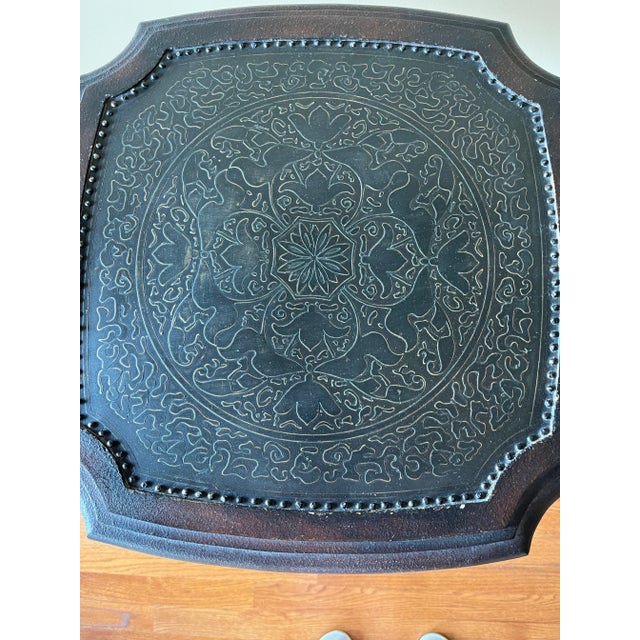 1990s Maitland-Smith Pedestal Accent Table For Sale - Image 5 of 7